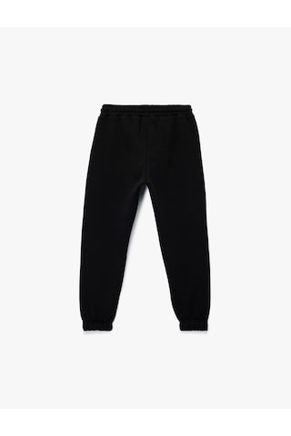 Koton Şardonlu Cep Detaylı Beli Lastikli Basic Jogger Eşofman Altı Siyah 7wkb40009tk