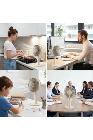 3 Kademeli Masaüstü Fan Telefon Tutuculu Standlı Taşınabilir Mini Fan Zb161 5580