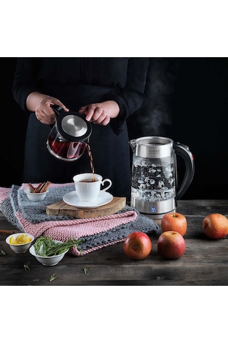 Schafer Gourmemaxx Cam Çay Makinesi Kettle 4 Parça