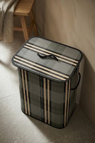 Nordic Dikdörtgen Bambu Sepet - 50 Cm Gri