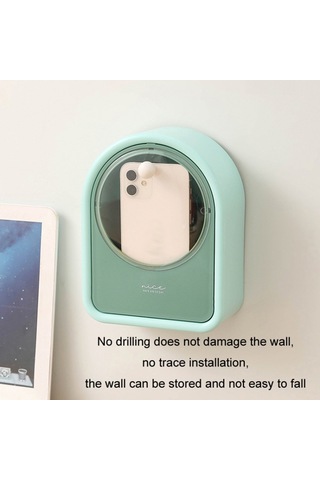 Cbtx Banyo Duvara Monte Pamuklu Çubuk Tutucu Pamuklu Çubuklar İçin Kozmetik Saklama Kutusu, Makyaj Pedleri - Pembe