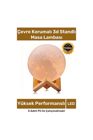 Özel Üretim Çevre Korumalı 3d Standlı Küre Dekoratif Yüksek Performanslı Led Ay Gece Masa Lambası Çok Renkli
