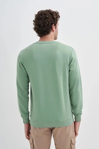 Cazador Slim Fit Mevsimlik 3 İplik Pamuk Karışımlı Sweatshirt-56100 Yeşil