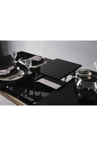 Okyanus Yemek Odası Takımı Yemek Masası + 4 Adet Sandalye Siyah