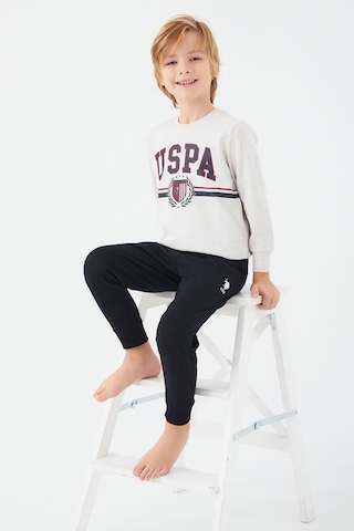 U.S. Polo Assn. U.s. Polo Assn Bej Melanj Erkek Çocuk Pijama Takım Bej Melanj