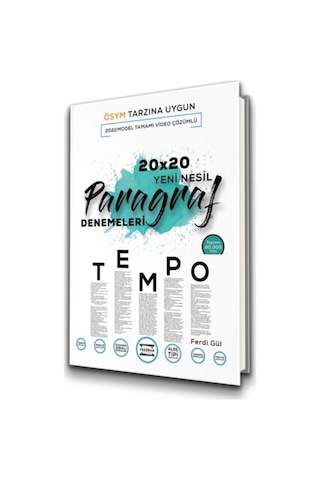 2024 Tyt Tempo Yeni Nesil Ösym Tipi 20x20 Paragraf Denemeleri Tamamı Çözümlü