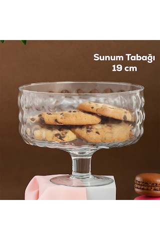Porisma Rgy077 Bubbles Ayaklı Cam Kase Kek Tatlı Sunum Standı 19c