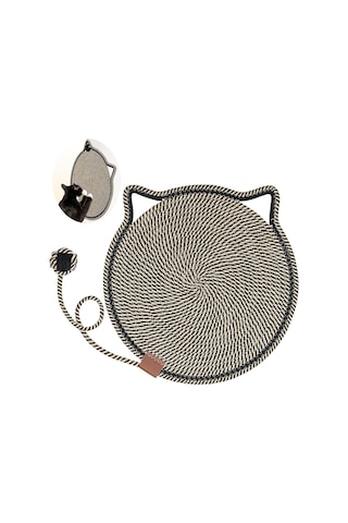 Moveevo Doğal Pamuk Kedi Tırmalama Pedi, 15,7'' Yuvarlak Yer Matı İç Mekan - Mobilya Koruyucu Duvar & Kanepe İçin