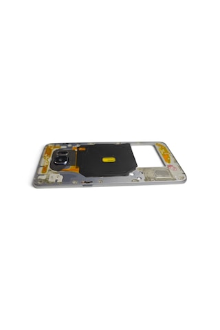 G928 Orta Kasa Galaxy S6 Edge Plus Uyumlu Siyah Renk Orta Kasa Çerçeve + Ses Açma On Off Tuş Plastik Kamera Camı Ve Hoparlör Koyu Gri Gri - Siyah