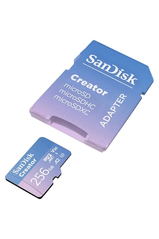 Sandisk Creator 256gb 190/130mb/s Microsdxc Uhs-ı A2 V30 Adaptörl