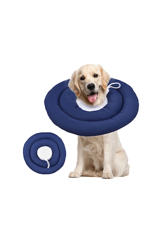 Geeroyoo Evcil Hayvanlar İçin Ayarlanabilir Yumuşak Su Geçirmez Boyunluk, Çiğneme Ve Tırmalamaya Karşı Koruma, Lacivert Renk, S Boy Mavi