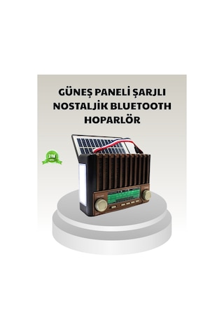 Güneş Enerjili Taşınabilir Hoparlör Ktf-1428 Bluetooth Radyo Usb