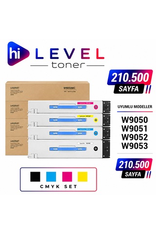 Ht-w9050-set, Hilevel Toner Ht-w9050-set Hp E87640 210.5k 4 Renk Cmyk Muadil Toner