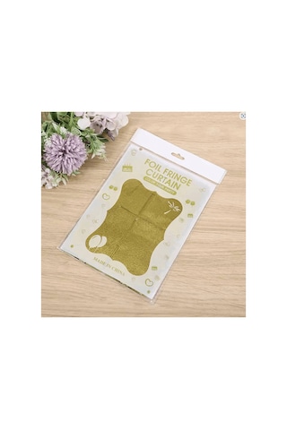 Altın Gold Renk Dikdörtgen Kesim Parlak Sim Görünümlü Fon Perde Dekor 1x2 Metre Bx40 Diğer
