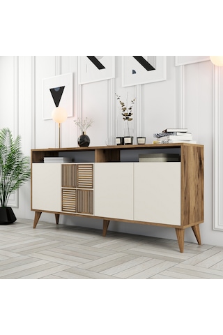 Milan 160cm Konsol - Ceviz / Krem