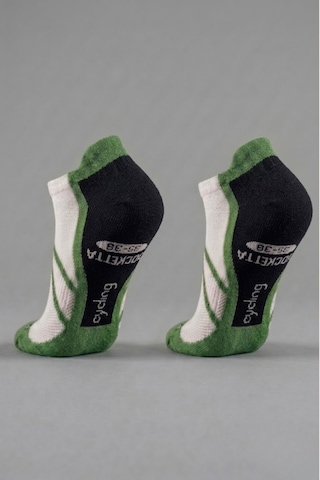 Socketta 2'li Siyah/fıstık Yeşili Üniseks Dikişsiz Esnek Hafif Anatomik Patik Bisiklet Çorabı - Premium Siyah-fıstık Yeşili