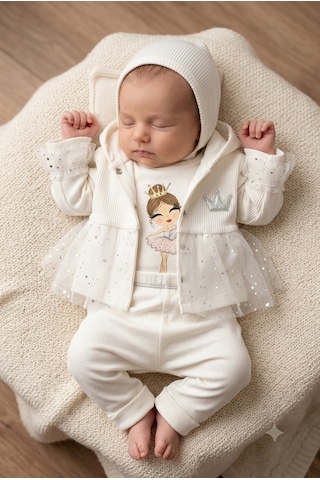 Nayinom Baby Nayinom Kız Bebek Tül Detaylı Beyaz Takım %100 Pamuk Nayinom Baby Nayinom Kız Bebek Tül Detaylı Beyaz Takım %100 Pamuk