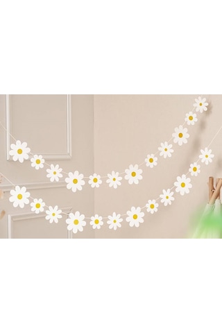 24parça Papatya İyiki Doğdun Banner Happy Birthday İpli Duvar Süs