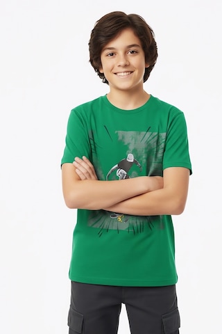 Modanino Erkek Çocuk %100 Pamuk T-shirt-kaykay Baskılı-12-16 Yaş 12526 Yeşil
