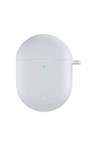 Koodmax Xiaomi Redmi Buds 3 Pro / Airdots 3 Pro Uyumlu Silikon Kılıf + Metal Kopça - Beyaz