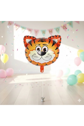 18 İnç Safari Kaplan Folyo Balon - Doğum Günü Parti Dekorasyon Balonu Çok Renkli
