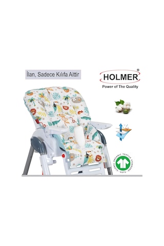 HOLMER Leke Tutmaz Organik Mama Sandalyesi Minderi & Kılıfı Max-M