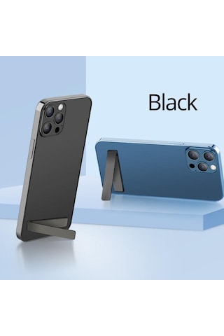 Siyah Hdoorlink Mini Manyetik Telefon Tutucu Katlanabilir Cep Telefonu Geri Görünmez Tutucu Metal Braket Masa Standı İphone Xiaomi Samsung Uyumlu İçin