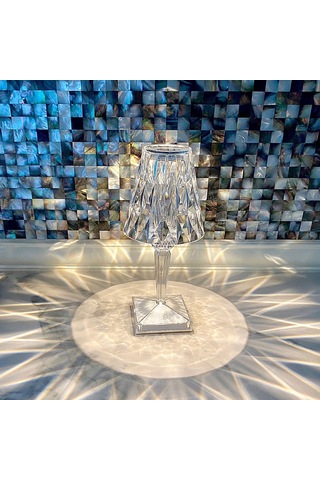 Hfambition Modern Usb Masalı Kristal Masa Lambası - 3000k/6000k Sıcak Soğuk Işık, St001 Model, Ampul Dahil
