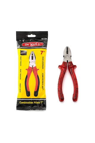 Gk Tools Yan Keski 7 İnç 180 Mm - Kırmızı Şeffaf Saplı- 6'li Paket