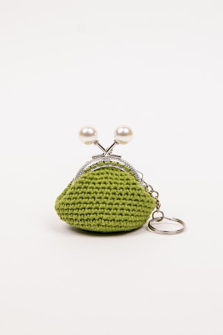 Fabric Craft Bag Mini Bozuk Para Cüzdanı Anahtarlık Klipsli Kiremit - Altın Yeşil