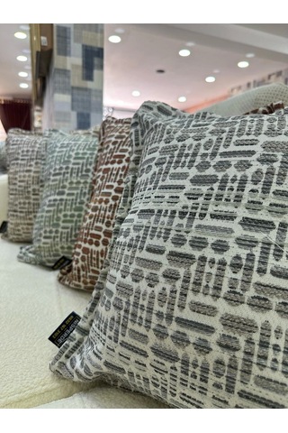 Nivemeshome Kırlent Kılıfı 45x45 Lisa 04 Gri Çok Renkli