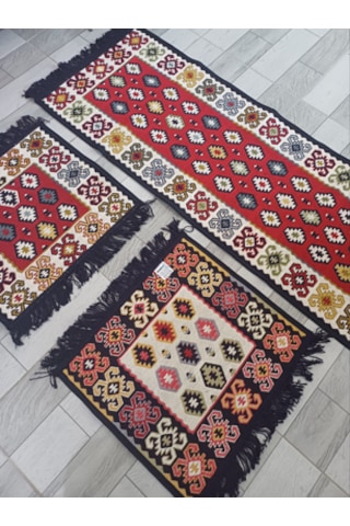 Oto Koltuk Üstü Kilim 45x50 50x130cm 3'lü Set