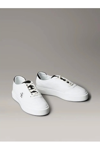 Calvin Klein Jeans Basketbol Stili Düz Tabanlı Bağcıklı Deri-süet Erkek Siyah Sneaker Ym0ym01354-0gm Siyah