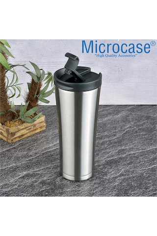 Microcase AL3677 6 Saat Sıcak Soğuk Tutan Paslanmaz Çelik Termos 500 ML Gümüş