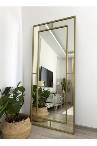 Effe Gold Metal Çerçeveli Yıldız 180x80 Cm Dekoratif Ayna