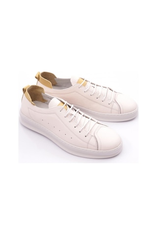 Dgn 5580 Erkek Yuvarlak Burun Bağcikli Sneaker Ayakkabi 5580-2505-R2728 Beyaz