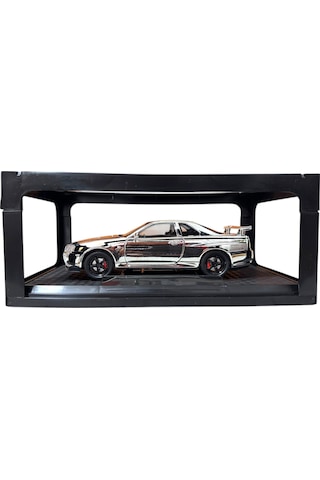 1:24 Metal Model Koleksiyon Araba Nissan Skyline Gt-r R34 Gümüş 19 Cm Döner Ön Tekerler