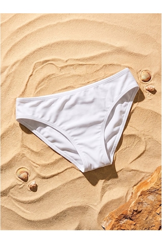 Lcw Dream Beyaz Düz Raşel Kumaş Kadın Bikini Alt