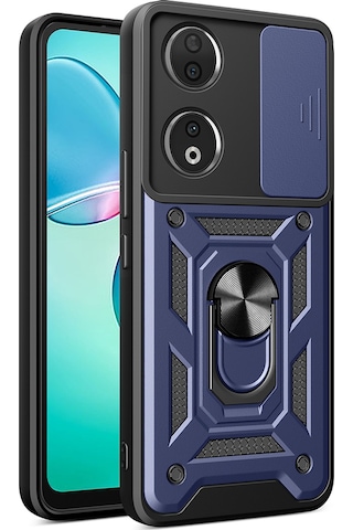 Rba Aksesuar Honor 90 Kılıf Magnetik Standlı Kamera Korumalı Rba Sürgülü Vega Kapak - Siyah Siyah