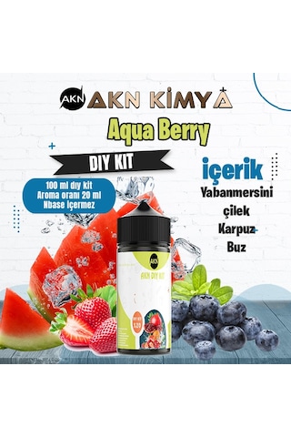Aquaberry Dıy Kit Yabanmersini Çilek Karpuz Buz Gıda Aroması %20 Oranda Aroma İçerir Hazır Değildir 100 Ml