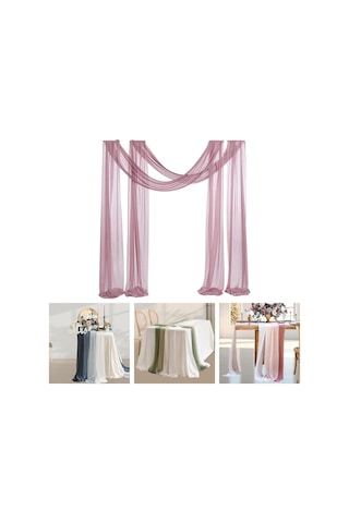 Homyl Düğün Kemeri Drapaj Masa Koşucusu Arka Plan Temalı Koyu Pembe