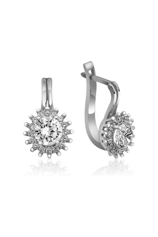 Kenpazar Gümüş Mengeçli Yuvarlak Kesim Küpe Gümüş