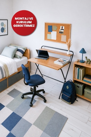 Arpelia Çalışma Masası Tam Katlanır 85x55x73 Cm Antrasit - Atlantik Çam