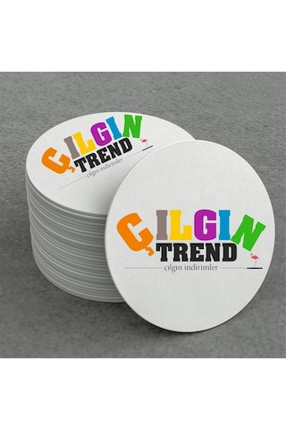 Firmaya Özel 10 Adet Yuvarlak Ahşap Bardak Altlıgı Çok Renkli