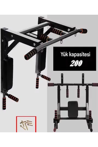 3in1 Büyük Duvara Monte Duvar Barfiks Dips Pull-up Biceps Spor E