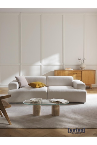 Most Mollista 2 Modül Kanepe Koltuk 01 Kırık Beyaz Keten Kumaş Yu