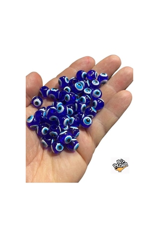 50 Adet Danagöz Nazar Boncuğu - 10 Mm - Geniş Delikli