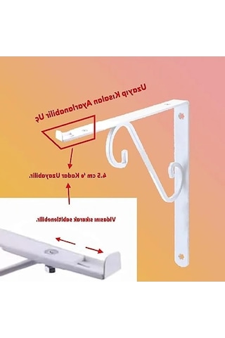 Ferfe Raf Altı Tutucu Ayak - Ayarlanabilir, 230 X 155 Mm 2 Adet -