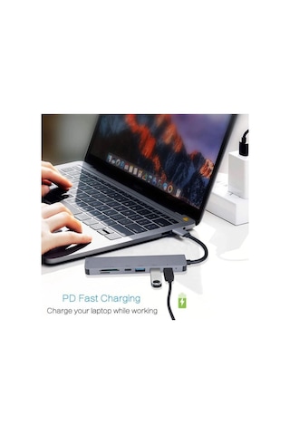7 In 1 Sd Usb Type-C Hub Hdmı Girişli Apple Uyumlu MacBook Çevirici Çoklayıcı (537171036)