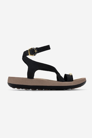 Valmenti Kadın Hakiki Deri Siyah Düz Sandalet 468 S945 Bn Sndlt Y26 Black